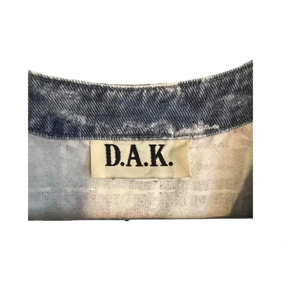 Vintage DAK‎ denim floral vest, cottage core size 3X - Picture 2 of 3